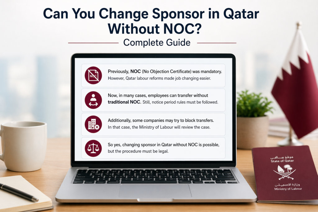 Qatar sponsorship transfer process Ministry of Labour guide