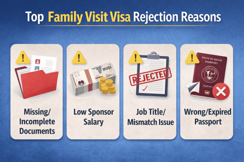 Qatar family visit visa rejected due to missing documents